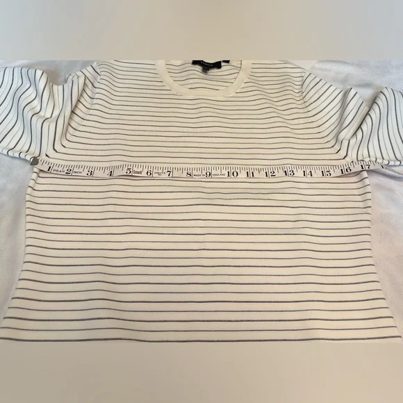 Theory Stripe Rib Dress in Ivory/Black Glossed‎ size large NWT - Picture 12 of 14